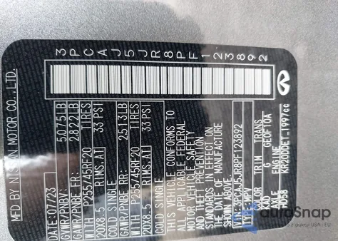 2023 Infiniti Qx55 Luxe Awd from USA, damaged, VIN 3PCAJ5JR8PF123892